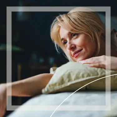 woman with pillow